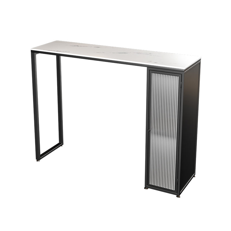 1/2 Pieces Modern Rectangle Sintered Stone Counter Table with High Stools