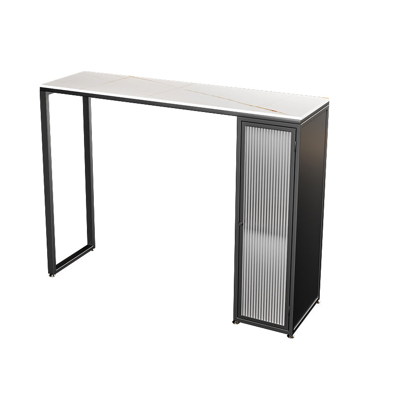 1/2 Pieces Modern Rectangle Sintered Stone Counter Table with High Stools