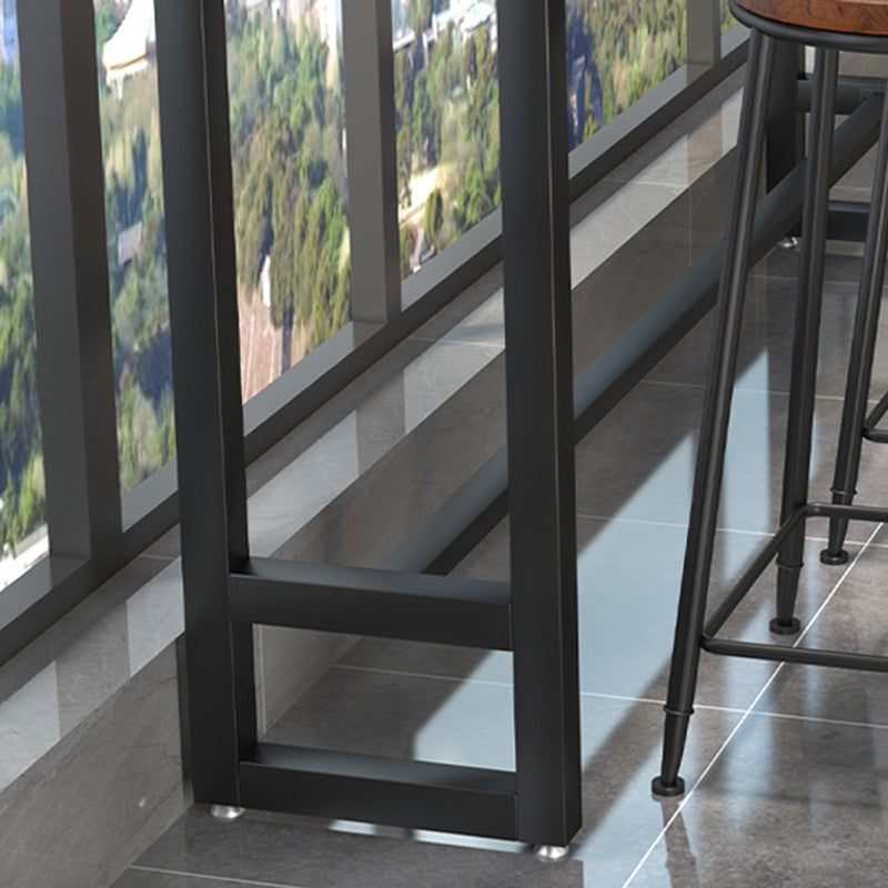 1/4 Pieces Industrial Rectangle Solid Wood Pub Table with High Stools