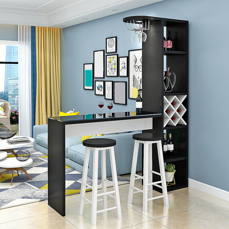 Contemporary Glass Top Rectangle Bar Table for Kitchen Dining Room