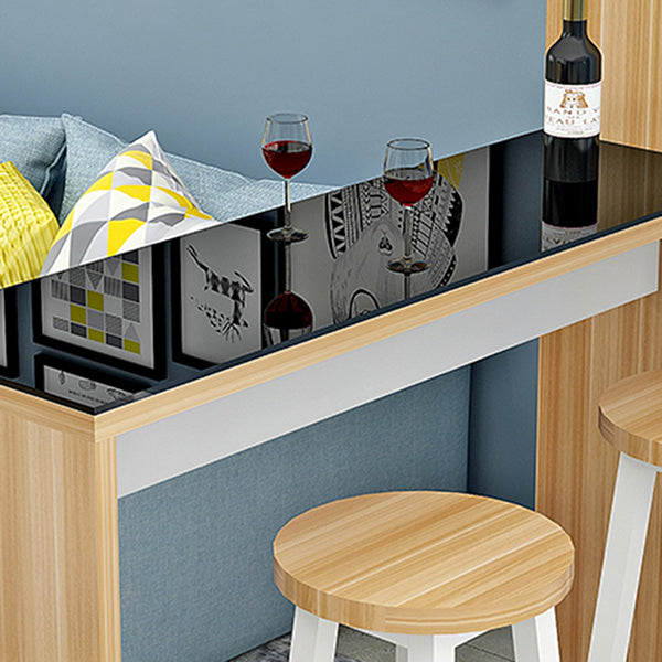 Contemporary Glass Top Rectangle Bar Table for Kitchen Dining Room