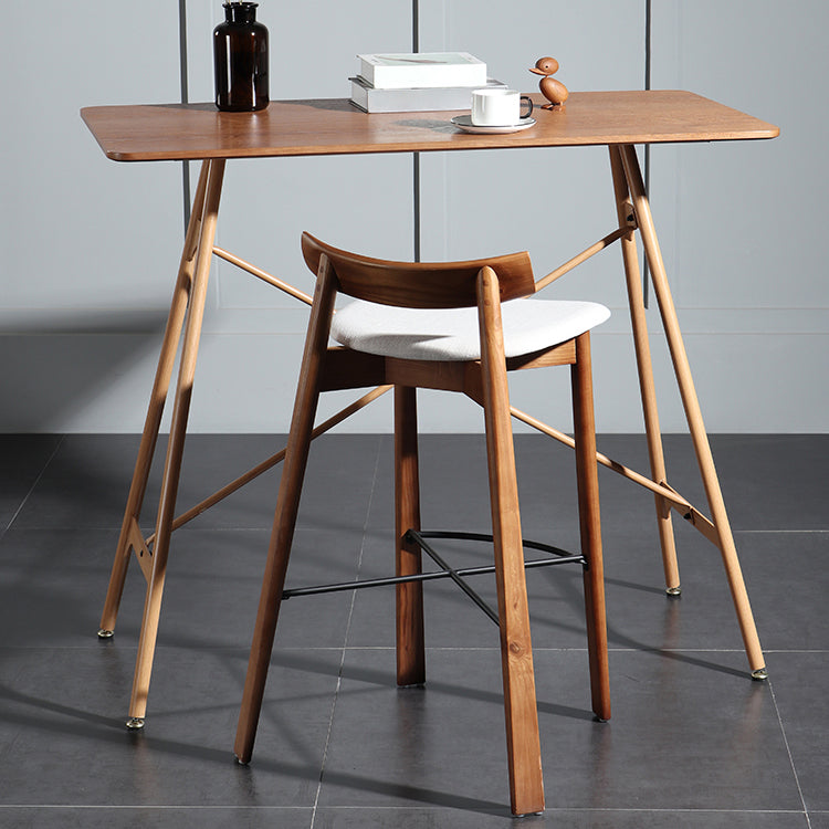Modern Living Room Rectangle Wooden Trestle Bar Dining Table