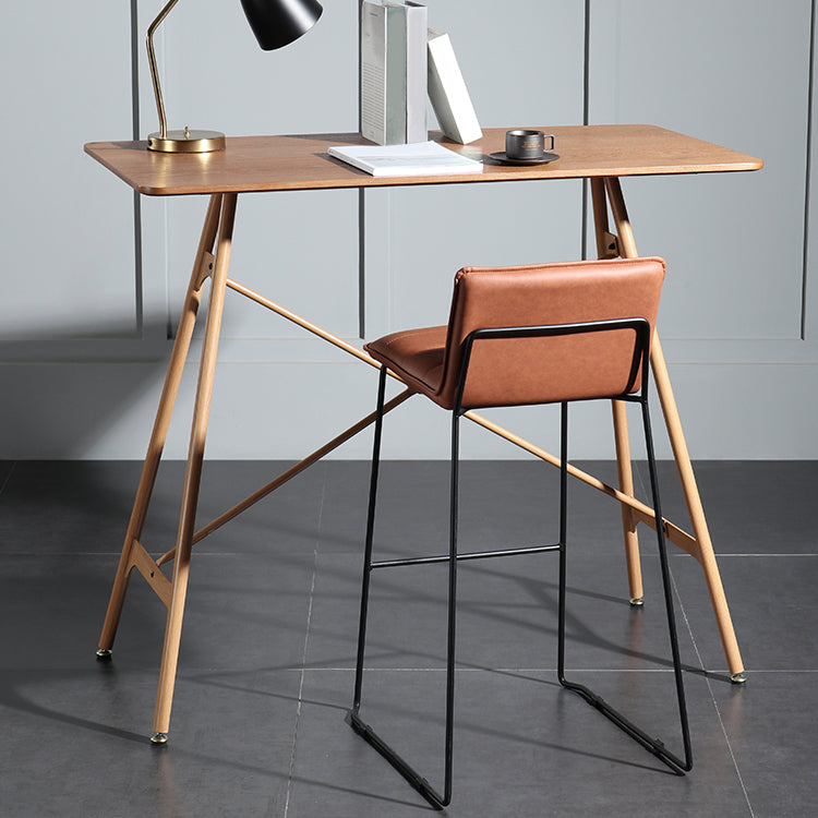 Modern Living Room Rectangle Wooden Trestle Bar Dining Table