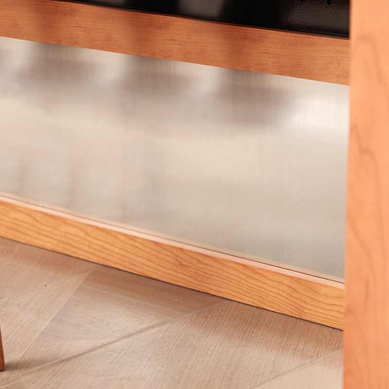 Rectangular Cherry Wood Kitchen Island Table with 3 Drawers for Dining Room