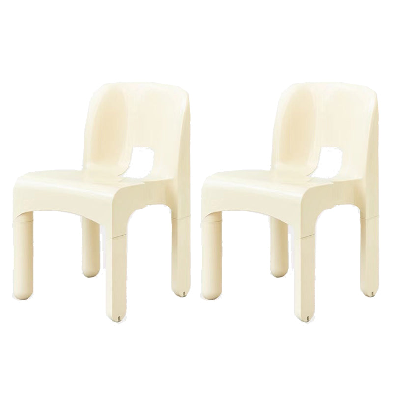 Plastic Dining Chairs Nordic Style Open Back Dining Chair for Dining Room