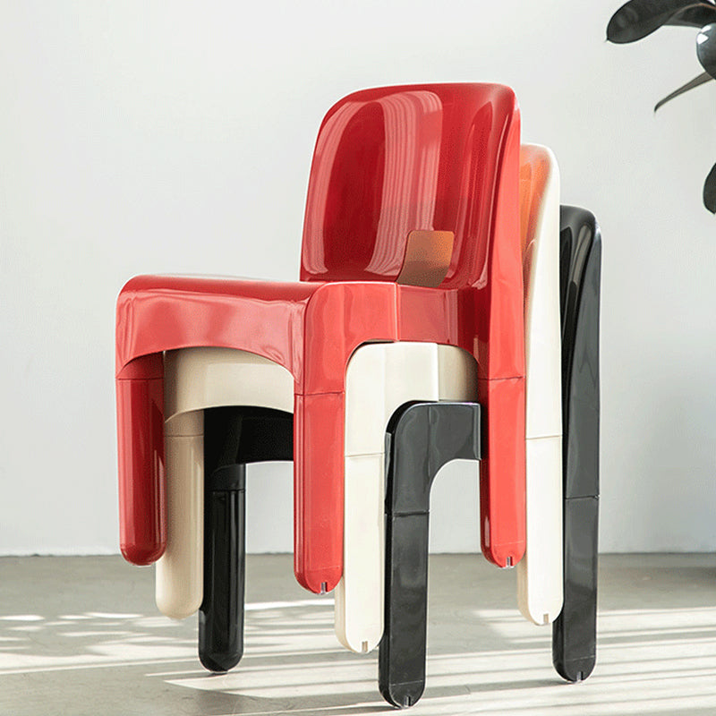 Plastic Dining Chairs Nordic Style Open Back Dining Chair for Dining Room
