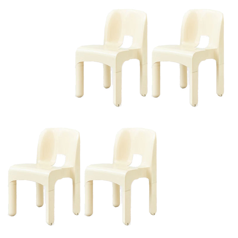 Plastic Dining Chairs Nordic Style Open Back Dining Chair for Dining Room