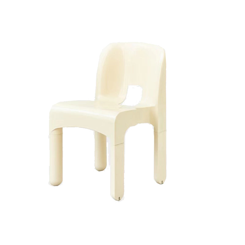 Plastic Dining Chairs Nordic Style Open Back Dining Chair for Dining Room