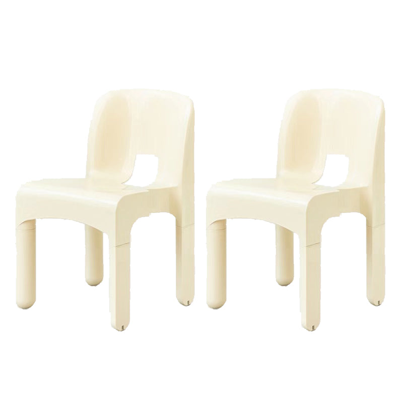 Plastic Dining Chairs Nordic Style Open Back Dining Chair for Dining Room