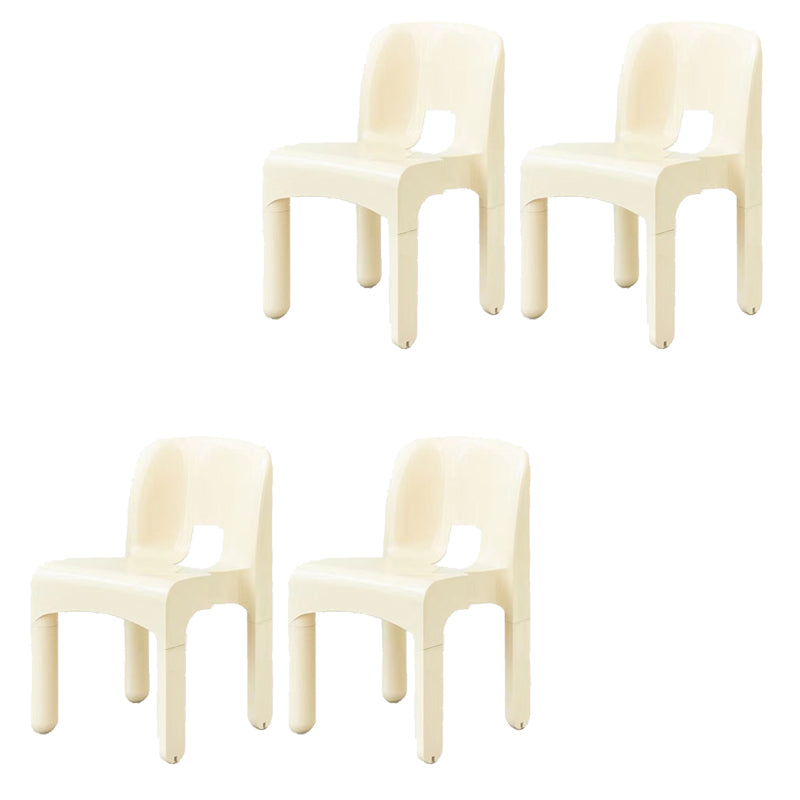Plastic Dining Chairs Nordic Style Open Back Dining Chair for Dining Room