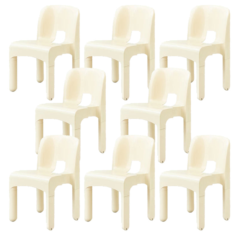 Plastic Dining Chairs Nordic Style Open Back Dining Chair for Dining Room