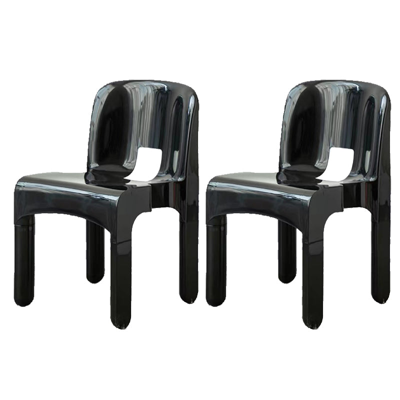 Plastic Dining Chairs Nordic Style Open Back Dining Chair for Dining Room