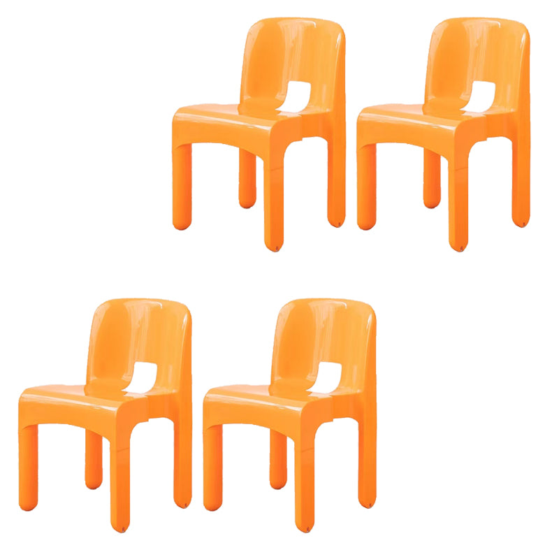 Plastic Dining Chairs Nordic Style Open Back Dining Chair for Dining Room