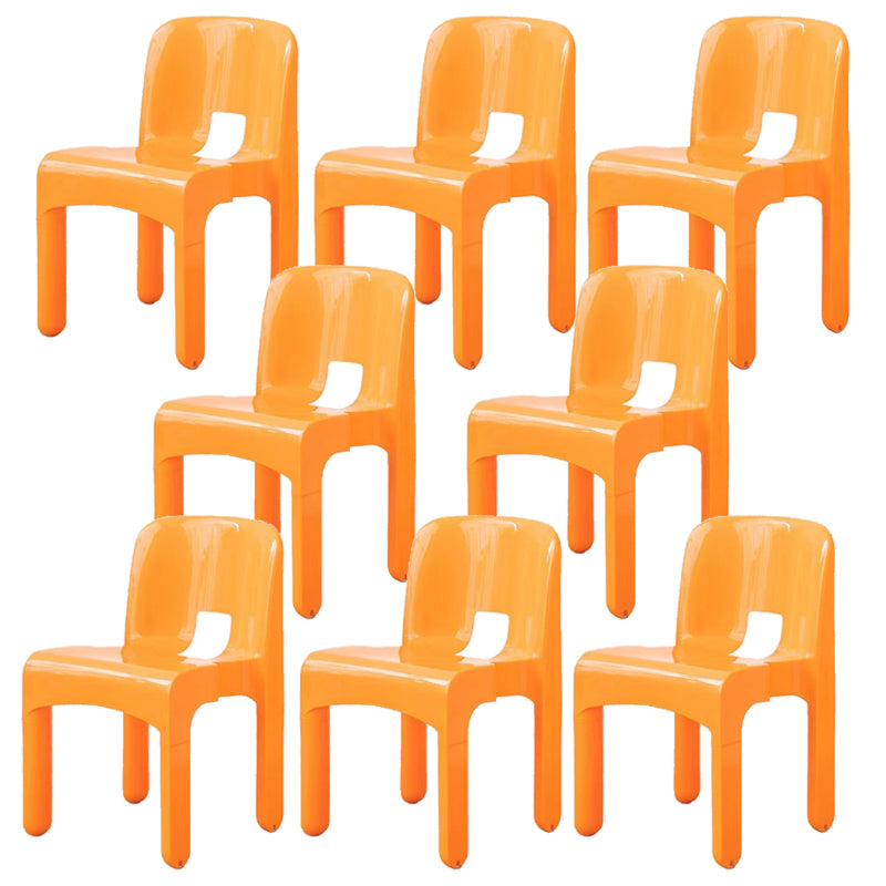 Plastic Dining Chairs Nordic Style Open Back Dining Chair for Dining Room