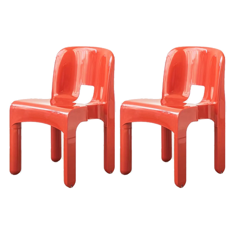 Plastic Dining Chairs Nordic Style Open Back Dining Chair for Dining Room