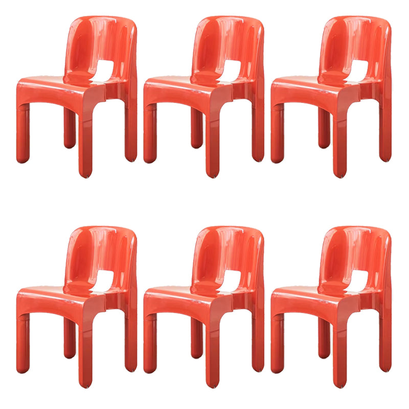 Plastic Dining Chairs Nordic Style Open Back Dining Chair for Dining Room