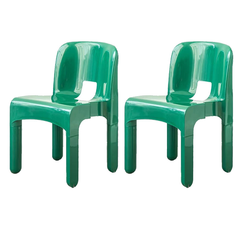 Plastic Dining Chairs Nordic Style Open Back Dining Chair for Dining Room