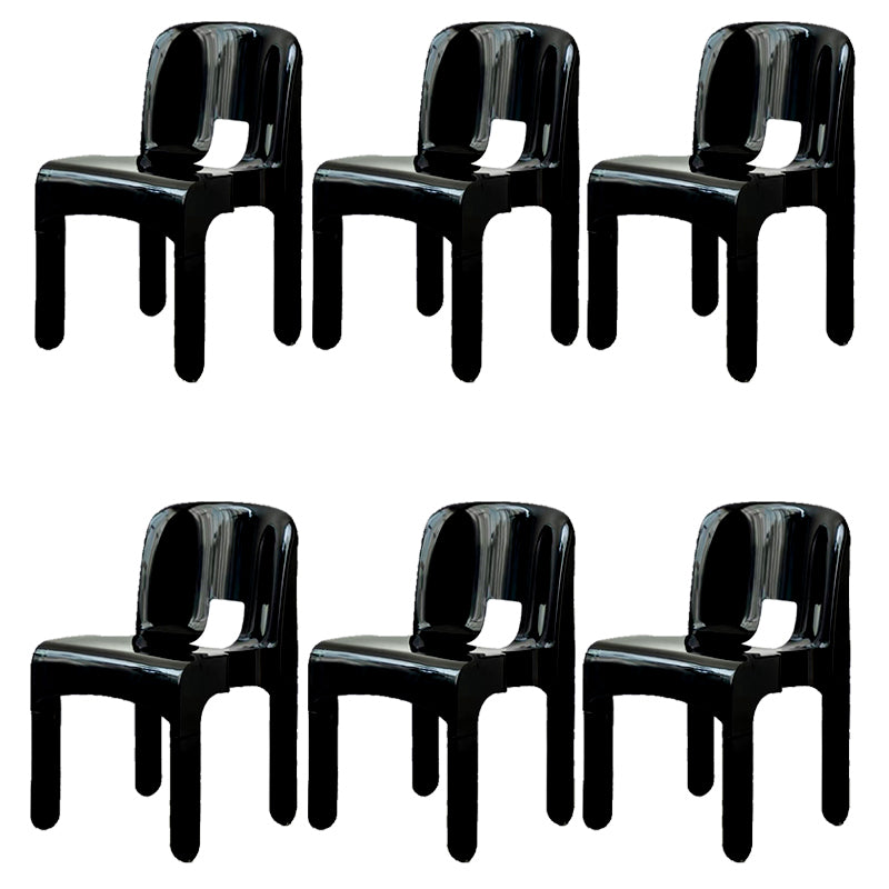 Plastic Dining Chairs Nordic Style Open Back Dining Chair for Dining Room