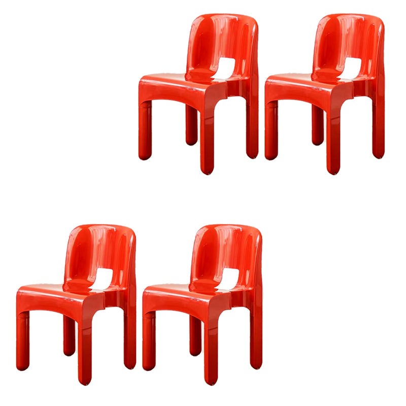 Plastic Dining Chairs Nordic Style Open Back Dining Chair for Dining Room