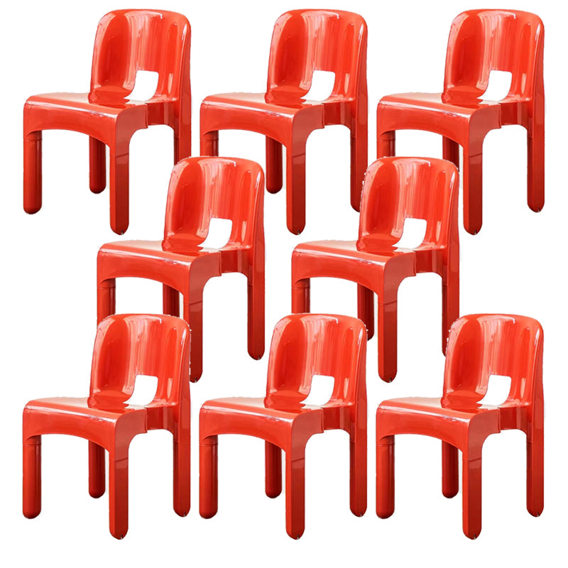 Plastic Dining Chairs Nordic Style Open Back Dining Chair for Dining Room