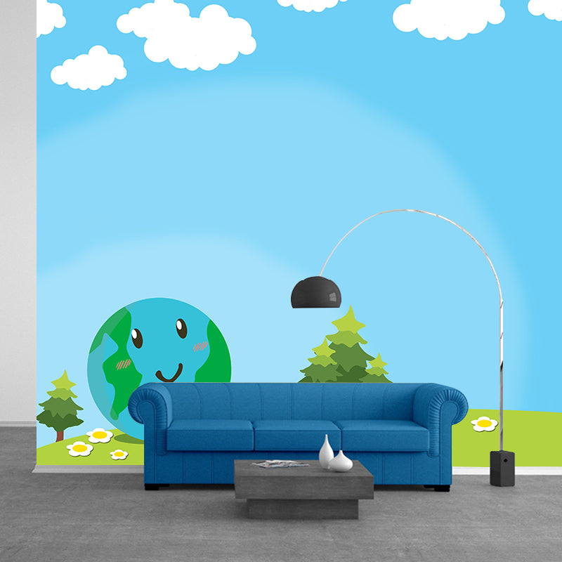 Environmental Illustration Mural Wallpaper Cartoon Earth Indoor Mural