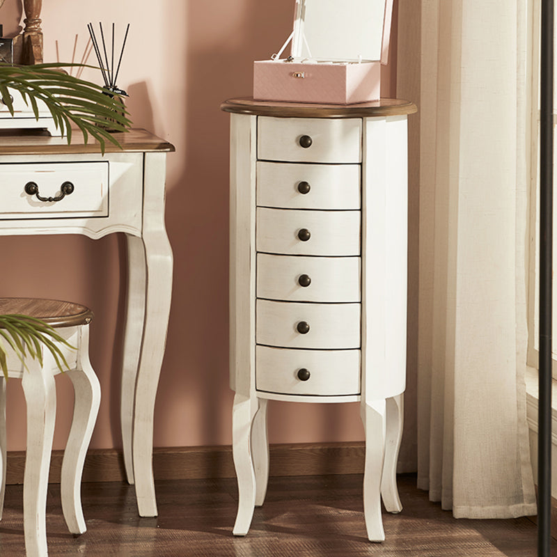 Scandinavian Vertical White Storage Chest with Drawers for Home