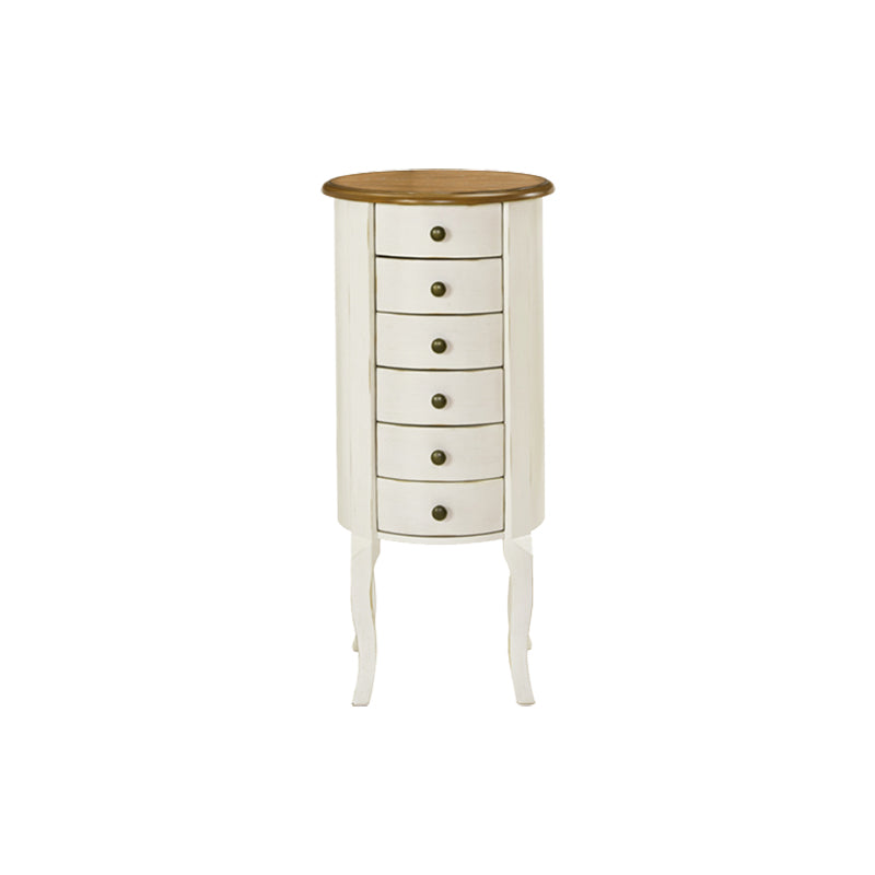 Scandinavian Vertical White Storage Chest with Drawers for Home