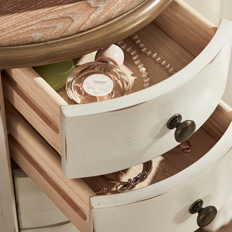 Scandinavian Vertical White Storage Chest with Drawers for Home