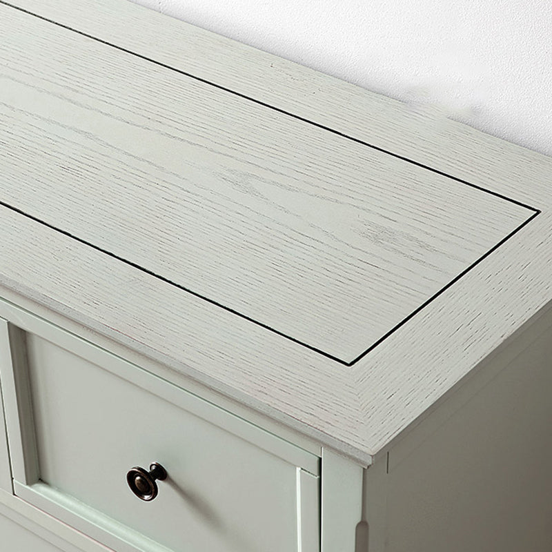 Green Scandinavian Wood Storage Chest with Soft-Close Drawers for Home