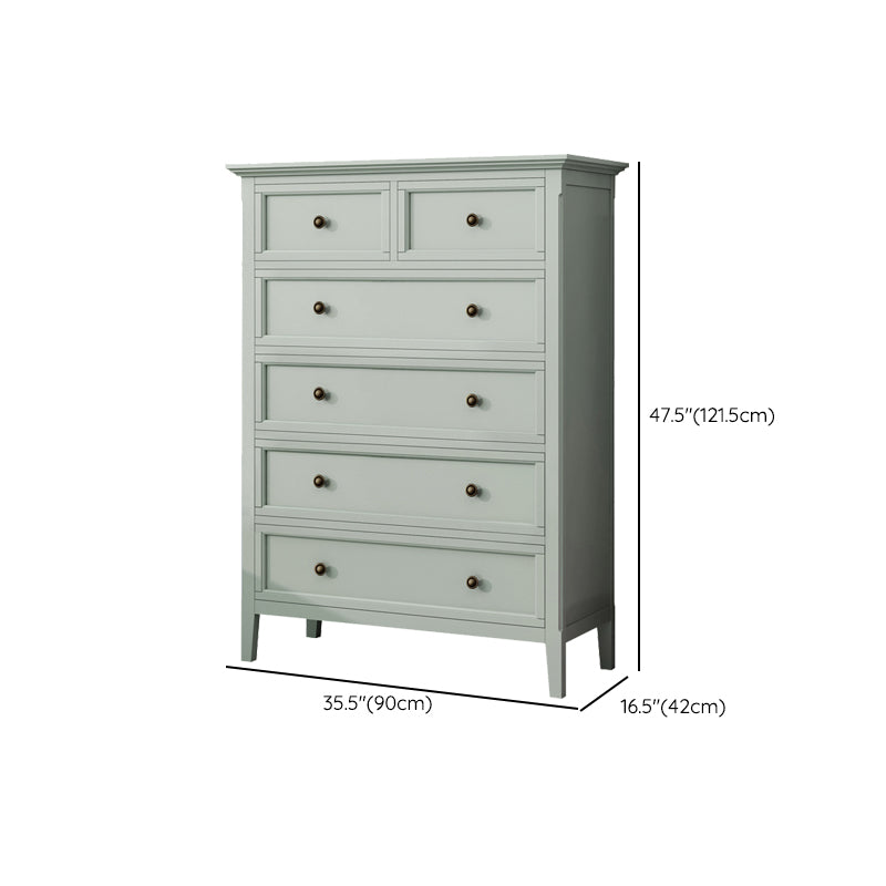 Green Scandinavian Wood Storage Chest with Soft-Close Drawers for Home