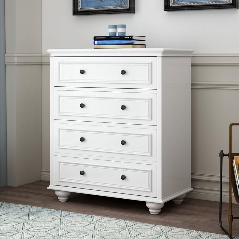 Modern Vertical White Storage Chest with Soft-Close Drawers for Home