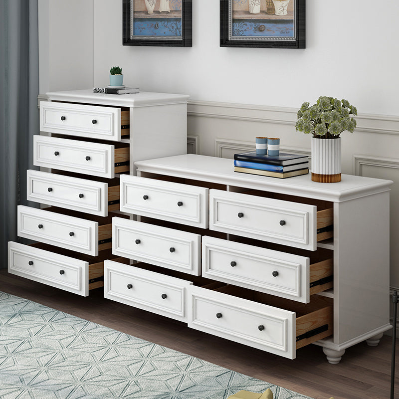 Modern Vertical White Storage Chest with Soft-Close Drawers for Home