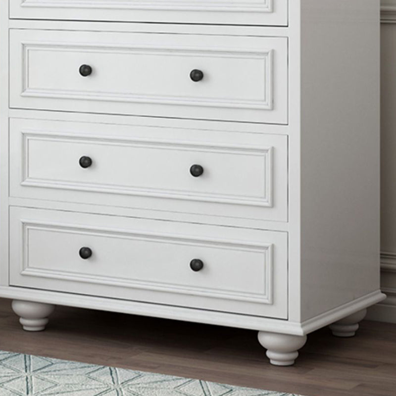Modern Vertical White Storage Chest with Soft-Close Drawers for Home