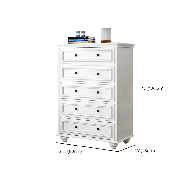 Modern Vertical White Storage Chest with Soft-Close Drawers for Home