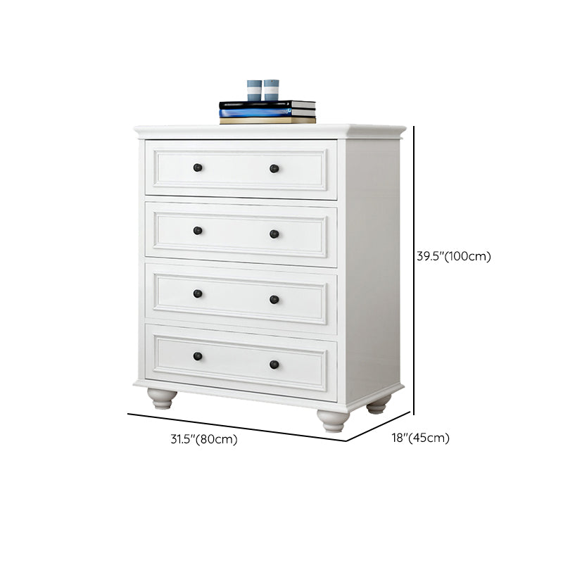 Modern Vertical White Storage Chest with Soft-Close Drawers for Home