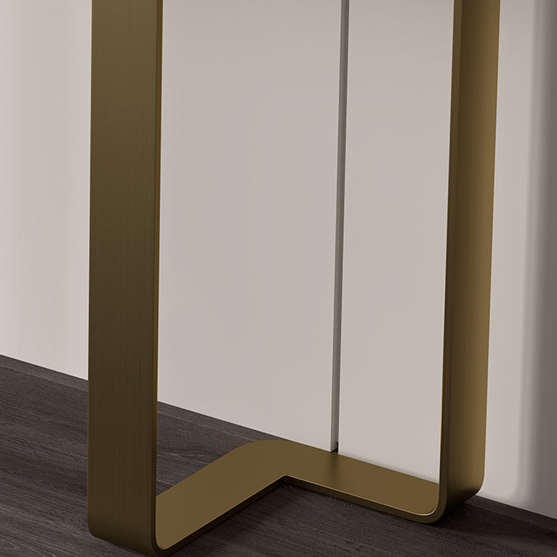Stone Console Accent Table with Stainless Steel Bracket for Hall