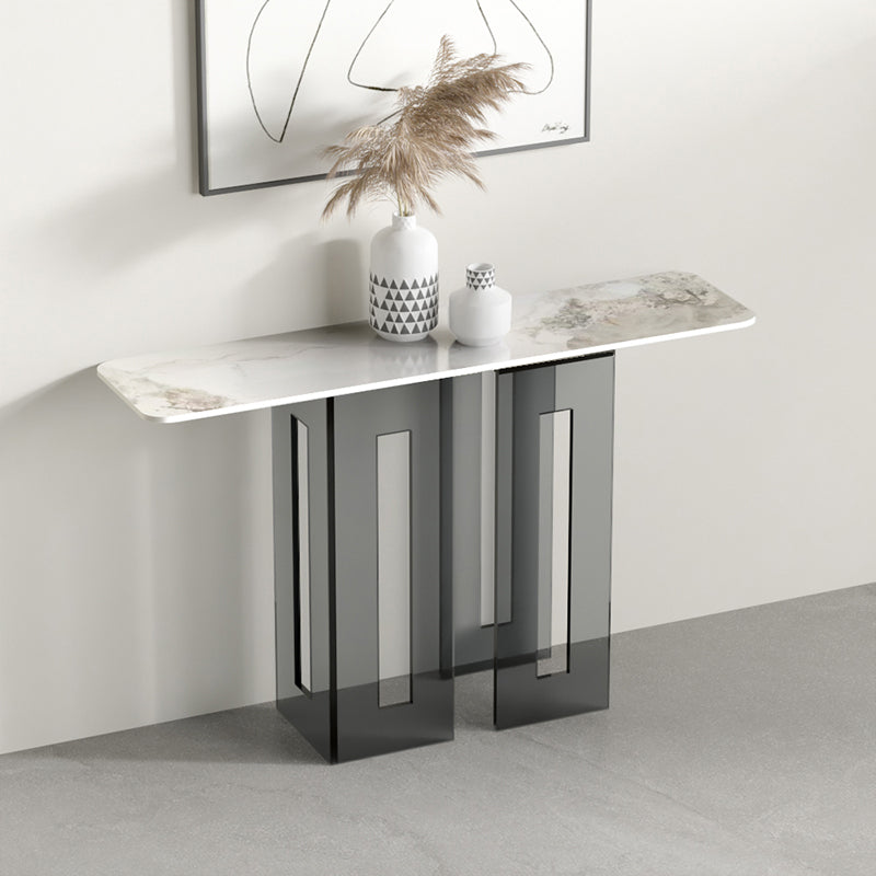 Modern Rectangle Console Accent Table with Acrylic Bracket for Hall