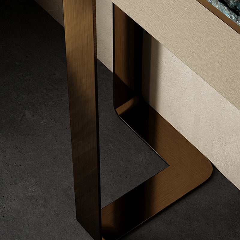 Modern Console Accent Table with Stainless Steel Bracket for Hall