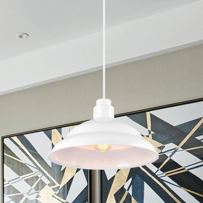 Retro Style Double Bubble Pendant Lamp 1 Light Metallic Hanging Ceiling Light in Black/White for Coffee Shop