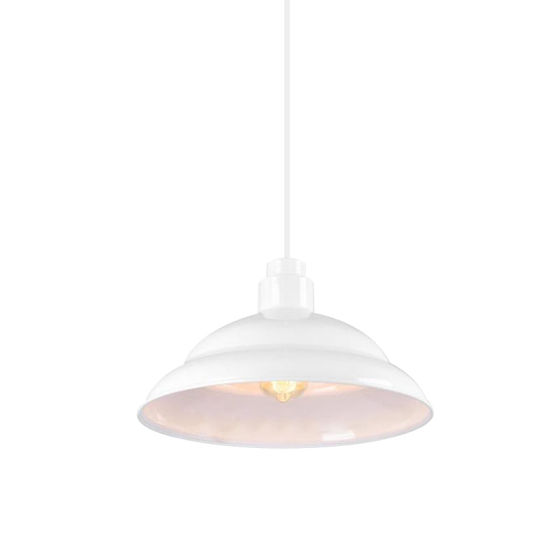 Retro Style Double Bubble Pendant Lamp 1 Light Metallic Hanging Ceiling Light in Black/White for Coffee Shop