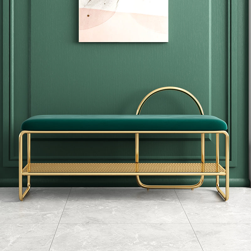 Modern Entryway Bench Cushioned Metal Seating Bench , 12.5" Width