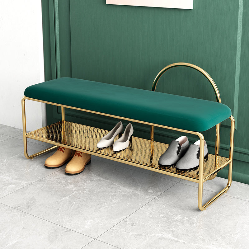 Modern Entryway Bench Cushioned Metal Seating Bench , 12.5" Width