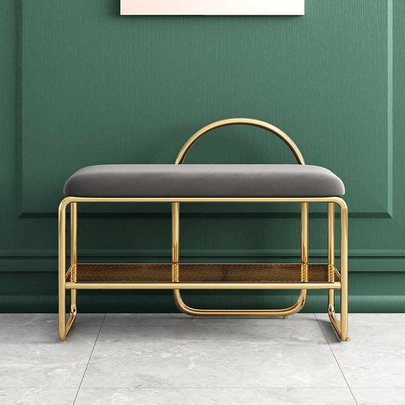 Modern Entryway Bench Cushioned Metal Seating Bench , 12.5" Width