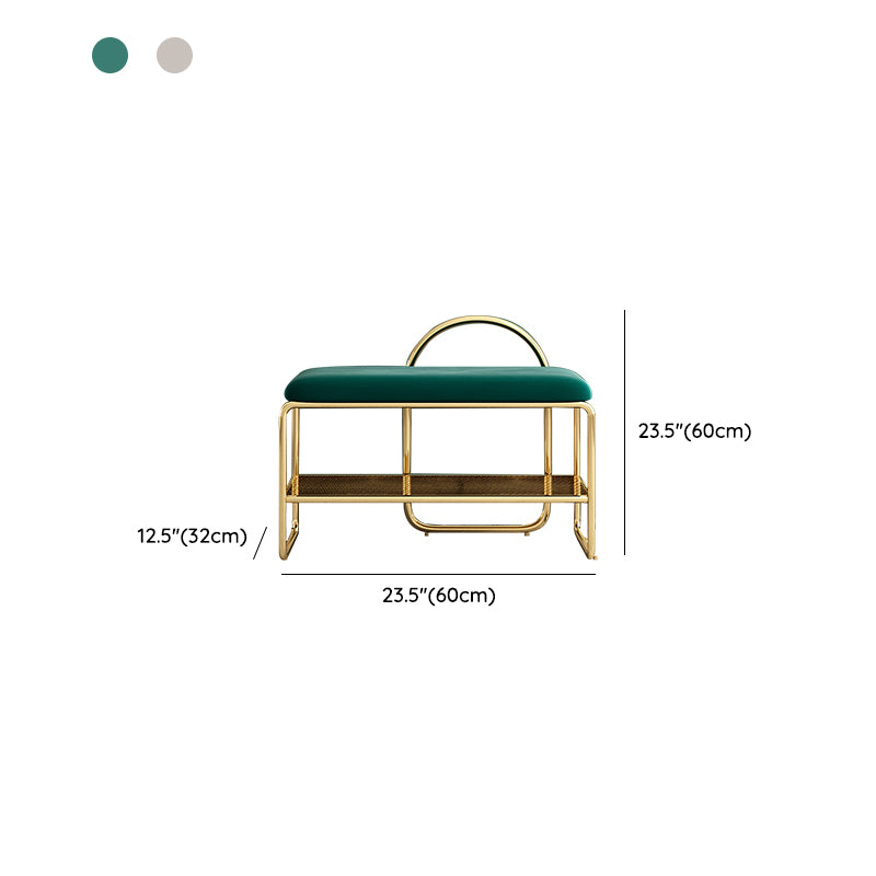 Modern Entryway Bench Cushioned Metal Seating Bench , 12.5" Width