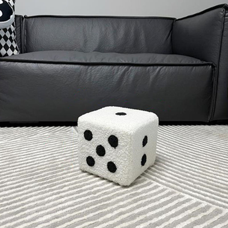 Modern Pouf Ottoman Velvet Upholstered Fade Resistant Solid Color Cube Ottoman