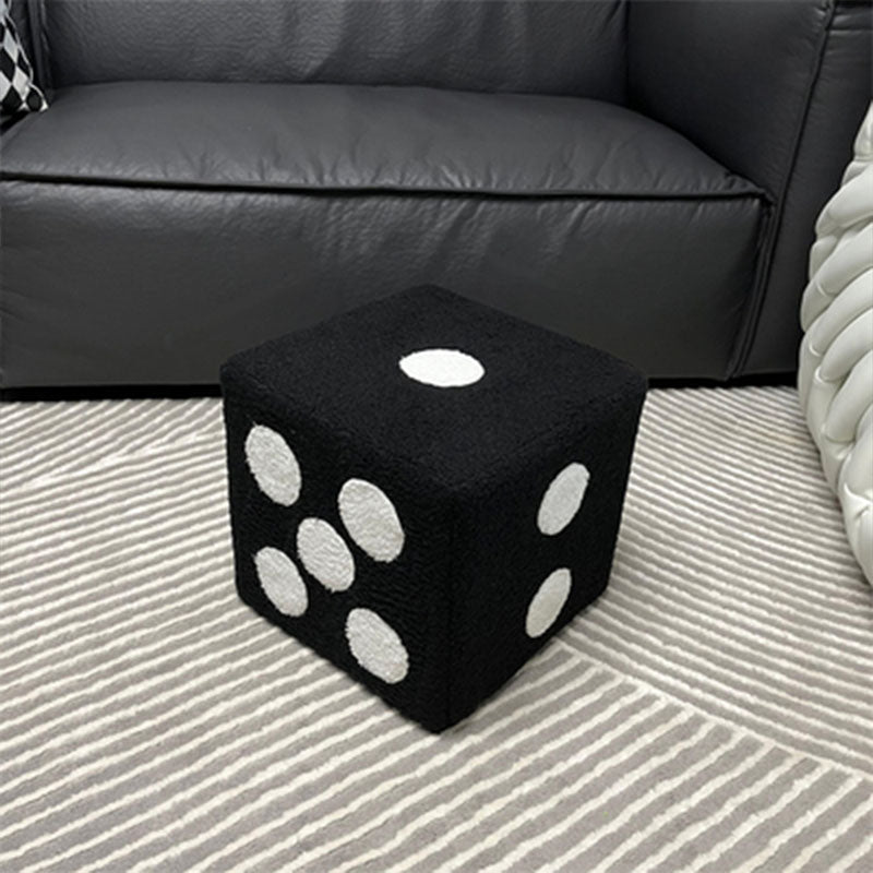 Modern Pouf Ottoman Velvet Upholstered Fade Resistant Solid Color Cube Ottoman