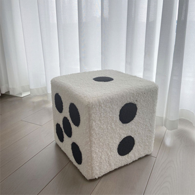 Modern Pouf Ottoman Velvet Upholstered Fade Resistant Solid Color Cube Ottoman