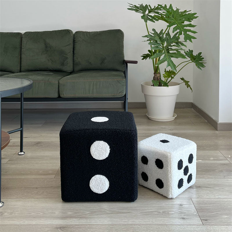 Modern Pouf Ottoman Velvet Upholstered Fade Resistant Solid Color Cube Ottoman