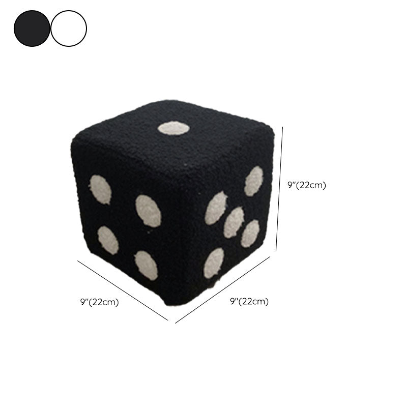 Modern Pouf Ottoman Velvet Upholstered Fade Resistant Solid Color Cube Ottoman