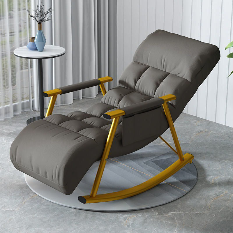 Creative Recliner Chair Pure Color Tufted Rocker Chair for Living Room
